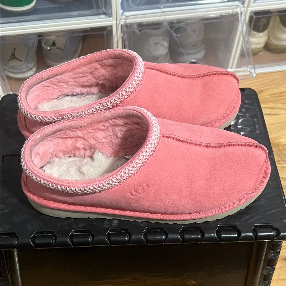 Pink Suede Slip-On Clogs